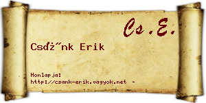 Csánk Erik névjegykártya