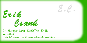 erik csank business card